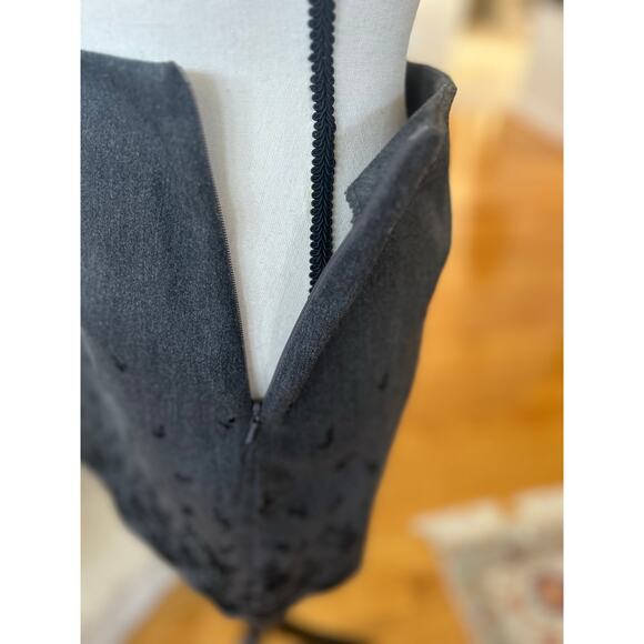 Vintage Y2K Express Grey Mini Skirt Velvet Floral Print Whimsygoth - Picture 6 of 8